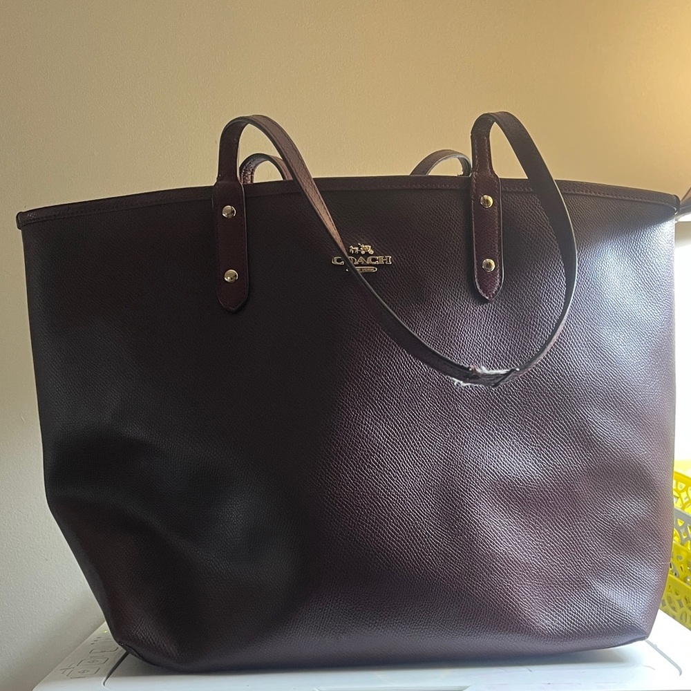 Coach Deep Brown Leather Tote